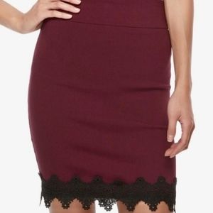 Joe Benbasset pencil skirt with lace trim